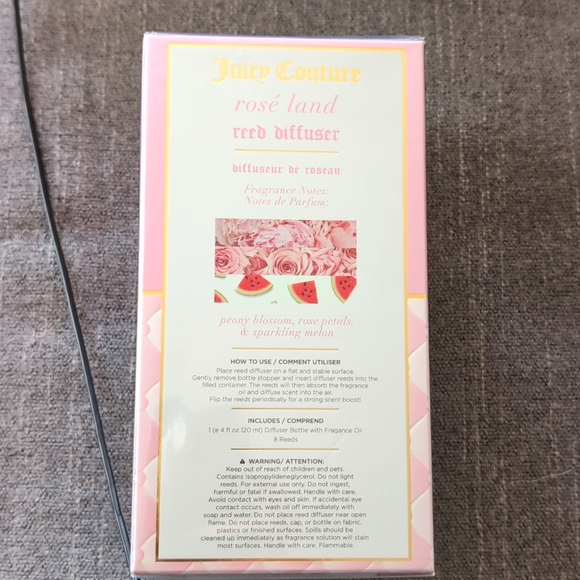 Juicy Couture rose land reed diffuser, 4 ounce, NEW IN BOX - Picture 4 of 6